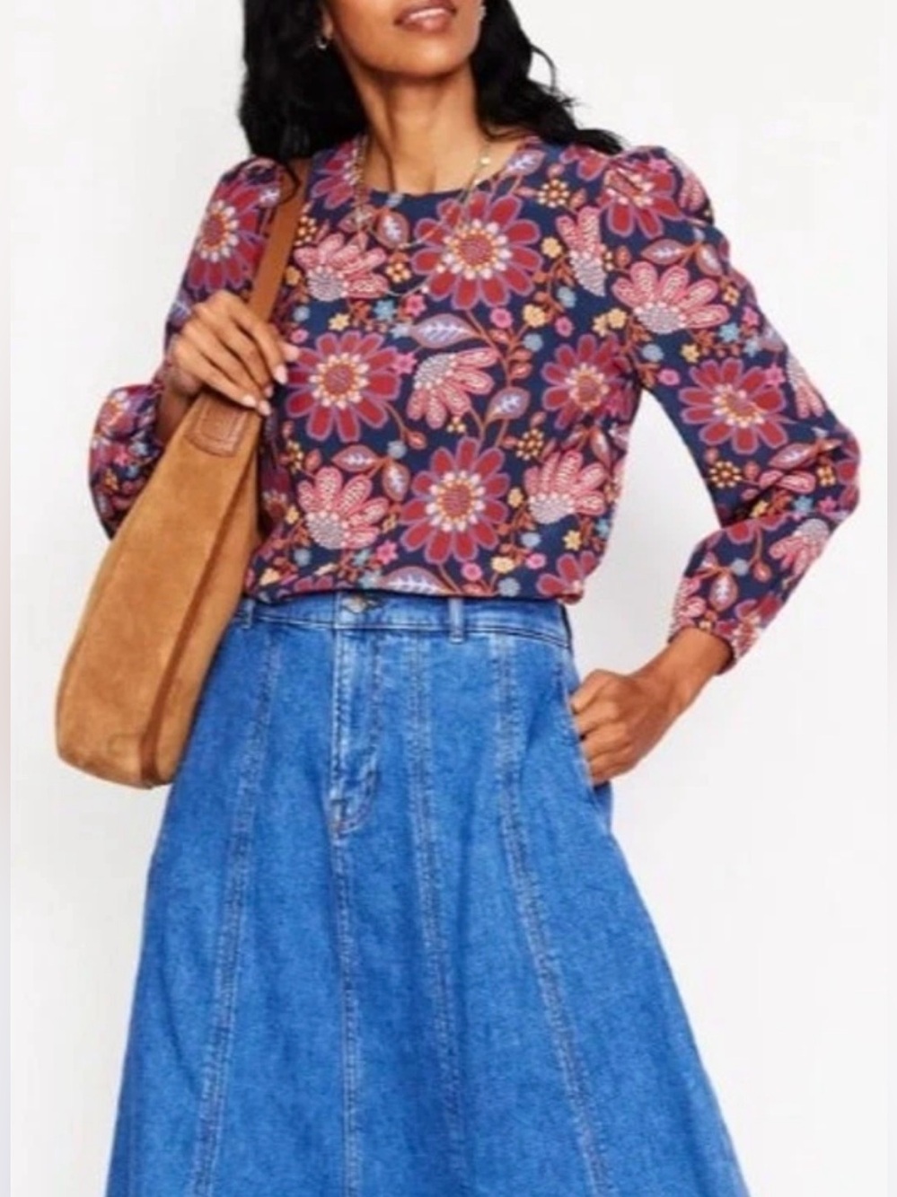 Boden Floral  Blouse Size 12
